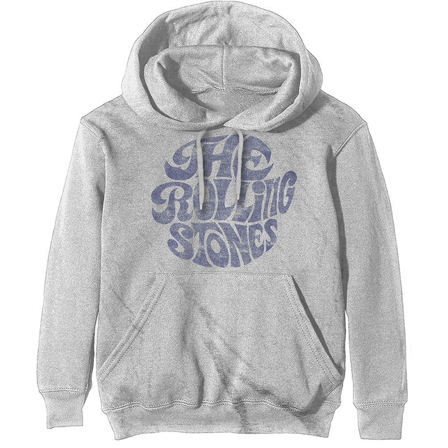 The Rolling Stones Unisex Cotton Long Sleeves Pullover Hoodie - Vintage 70s Logo
