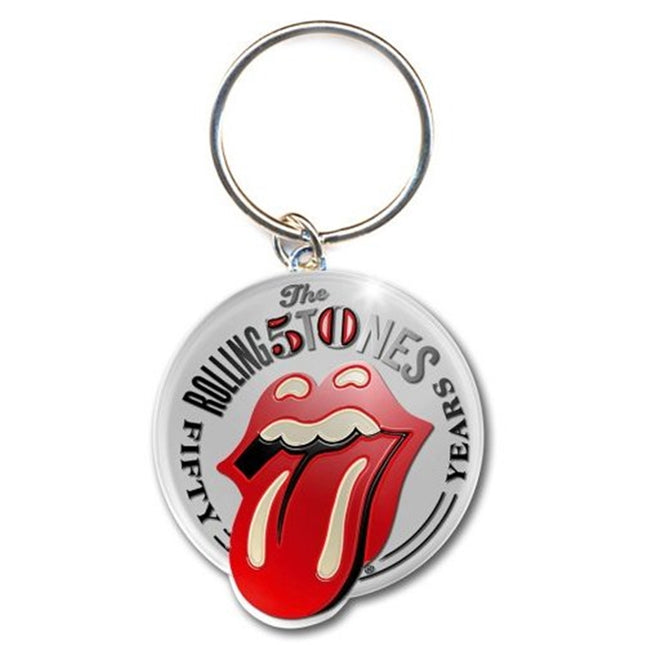 The Rolling Stones 50th Anniversary Enamel In-Fill Die-Cut Key Chain Keyring