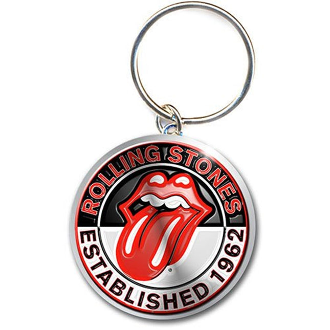 The Rolling Stones Est. 1962 Enamel In-Fill Die-Cut Key Chain Keyring