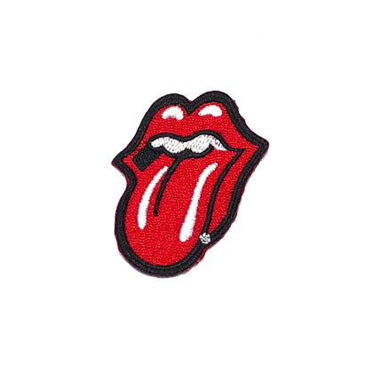 The Rolling Stones Classic Tongue Embroidered Woven Iron On Standard Patch - Medium