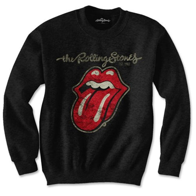 The Rolling Stones Plastered Tongue Unisex Cotton Long Sleeves Pullover Sweatshirt