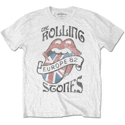 The Rolling Stones Europe 82 Unisex Cotton Short Sleeves Tee Shirt White