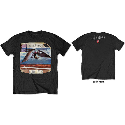 The Rolling Stones LA Friday Back Print Unisex Cotton Short Sleeves Tee Shirt Black