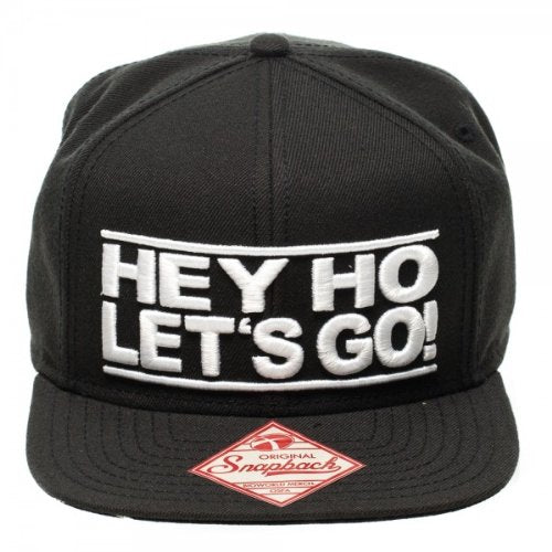 Ramones Hey HO Let's Go! Adjustable Snapback Baseball Cap Black