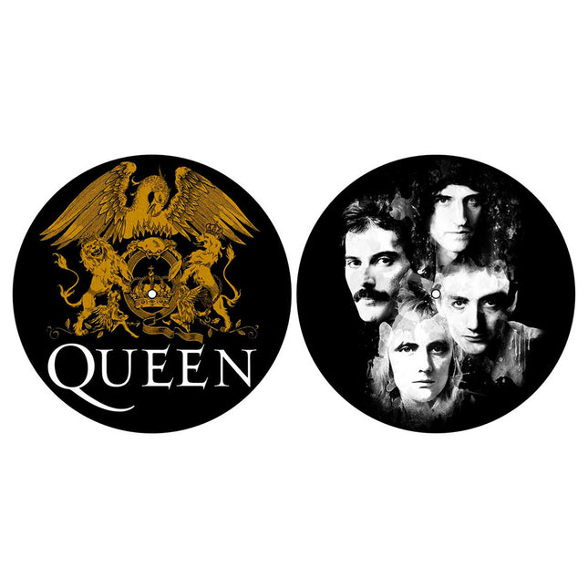 Queen Turntable DJ Slipmat Set - Crest & Faces 2 pack
