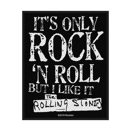 The Rolling Stones Embroidered Woven Sew On Standard Patch - It's Only Rock N' Roll