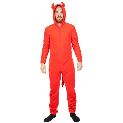 Red Devil Men Long Sleeve Union Suit Sleep Wear Pajama Medium