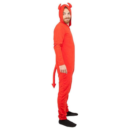 Red Devil Men Long Sleeve Union Suit Sleep Wear Pajama Medium