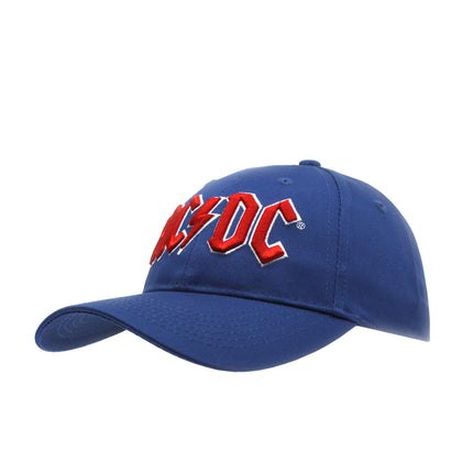 AC/DC Red Logo Unisex Cotton Adjustable Baseball Cap Mid Blue