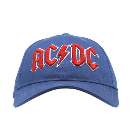 AC/DC Red Logo Unisex Cotton Adjustable Baseball Cap Mid Blue