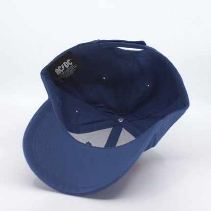 AC/DC Red Logo Unisex Cotton Adjustable Baseball Cap Mid Blue