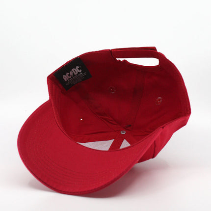 AC/DC Red Logo Unisex Cotton Adjustable Baseball Cap Red