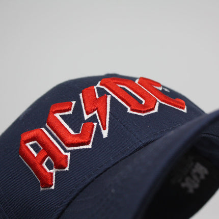 AC/DC Red Logo Unisex Cotton Adjustable Baseball Cap Navy Blue