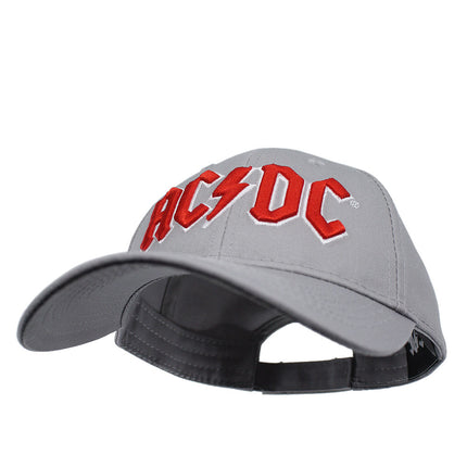 AC/DC Red Logo Unisex Cotton Adjustable Baseball Cap Grey