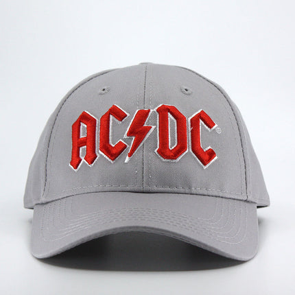 AC/DC Red Logo Unisex Cotton Adjustable Baseball Cap Grey