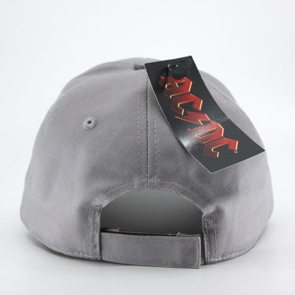 AC/DC Red Logo Unisex Cotton Adjustable Baseball Cap Grey