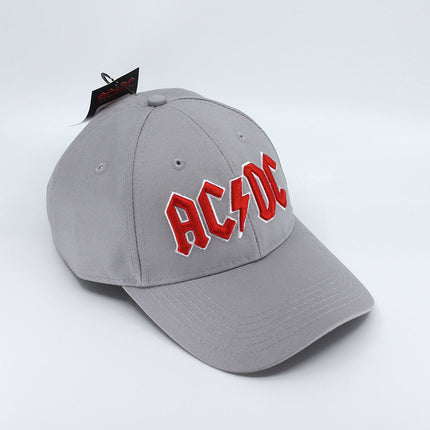 AC/DC Red Logo Unisex Cotton Adjustable Baseball Cap Grey