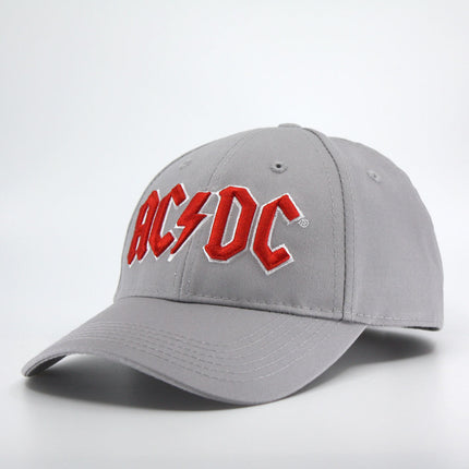 AC/DC Red Logo Unisex Cotton Adjustable Baseball Cap Grey
