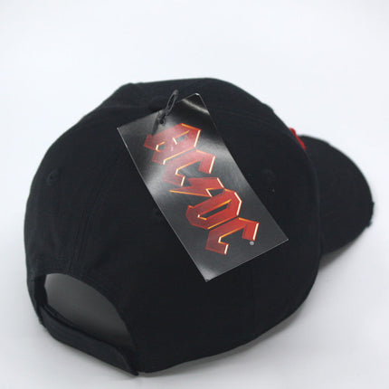 AC/DC Unisex Cotton Distressed Baseball Cap Red Logo