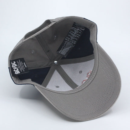 AC/DC Red Logo 2 Tone Unisex Cotton Adjustable Baseball Cap Grey/Navy Blue