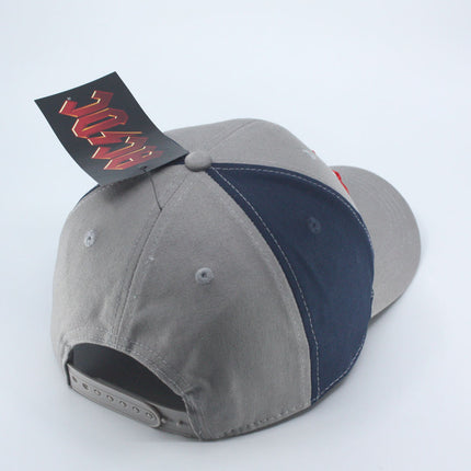 AC/DC Red Logo 2 Tone Unisex Cotton Adjustable Baseball Cap Grey/Navy Blue