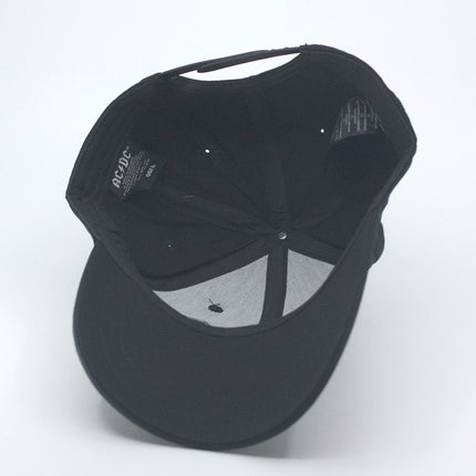 AC/DC Black Logo Unisex Embroidered Cotton Adjustable Baseball Cap Black