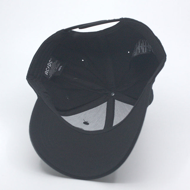 AC/DC Black Logo Unisex Embroidered Cotton Adjustable Baseball Cap Black
