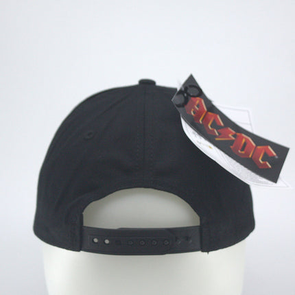 AC/DC Black Logo Unisex Embroidered Cotton Adjustable Baseball Cap Black
