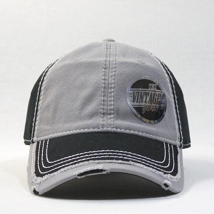 Washed Cotton distressed Heavy Stitching Adjustable Dad Hat Baseball Cap