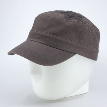 Embroidered Star Cotton Adjustable Military Army Cadet Cap
