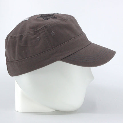 Embroidered Star Cotton Adjustable Military Army Cadet Cap