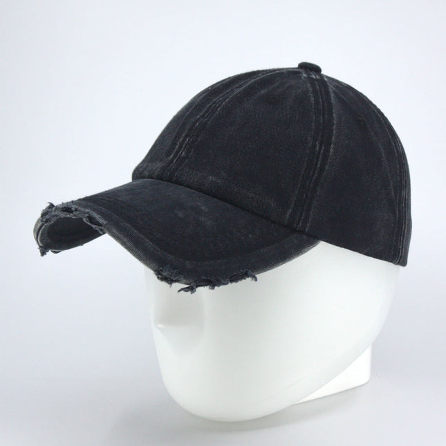 Dirty Washed Cotton Twill Distressed Visor Unstructured Adjustable Baseball Cap