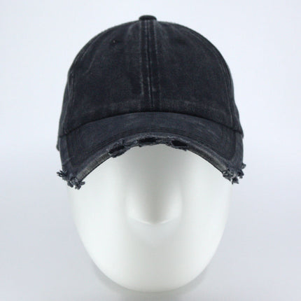 Dirty Washed Cotton Twill Distressed Visor Unstructured Adjustable Baseball Cap