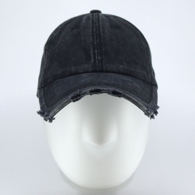 Dirty Washed Cotton Twill Distressed Visor Unstructured Adjustable Baseball Cap