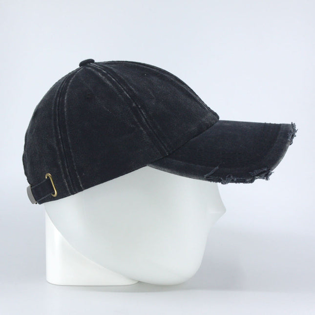 Dirty Washed Cotton Twill Distressed Visor Unstructured Adjustable Baseball Cap