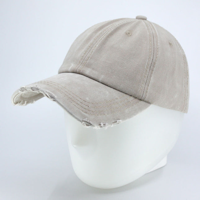 Dirty Washed Cotton Twill Distressed Visor Unstructured Adjustable Baseball Cap