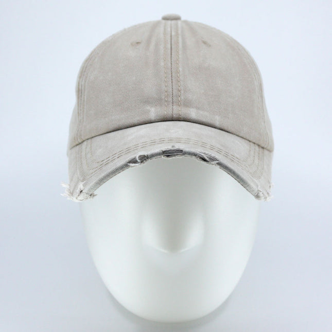 Dirty Washed Cotton Twill Distressed Visor Unstructured Adjustable Baseball Cap