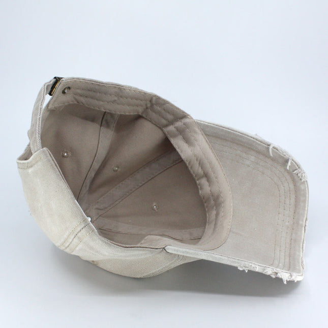 Dirty Washed Cotton Twill Distressed Visor Unstructured Adjustable Baseball Cap