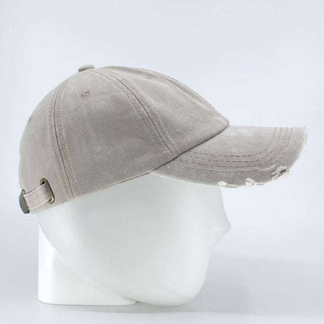 Dirty Washed Cotton Twill Distressed Visor Unstructured Adjustable Baseball Cap
