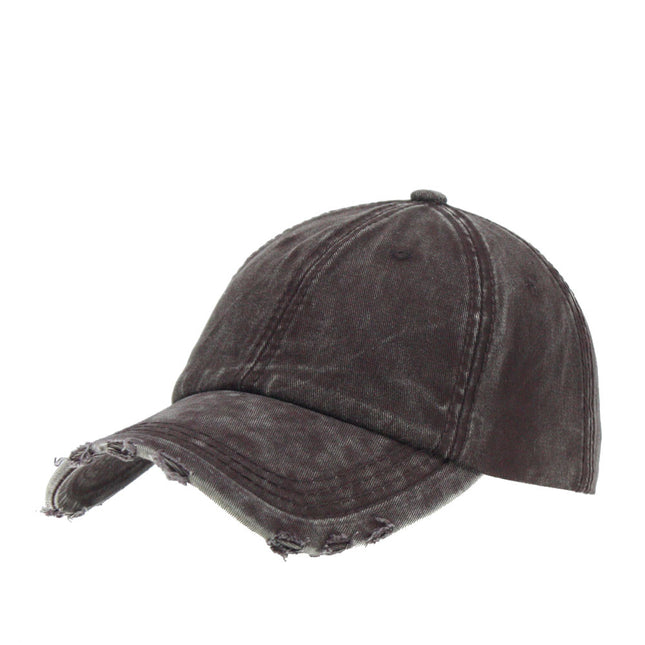 Dirty Washed Cotton Twill Distressed Visor Unstructured Adjustable Baseball Cap