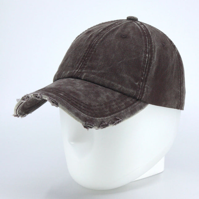 Dirty Washed Cotton Twill Distressed Visor Unstructured Adjustable Baseball Cap