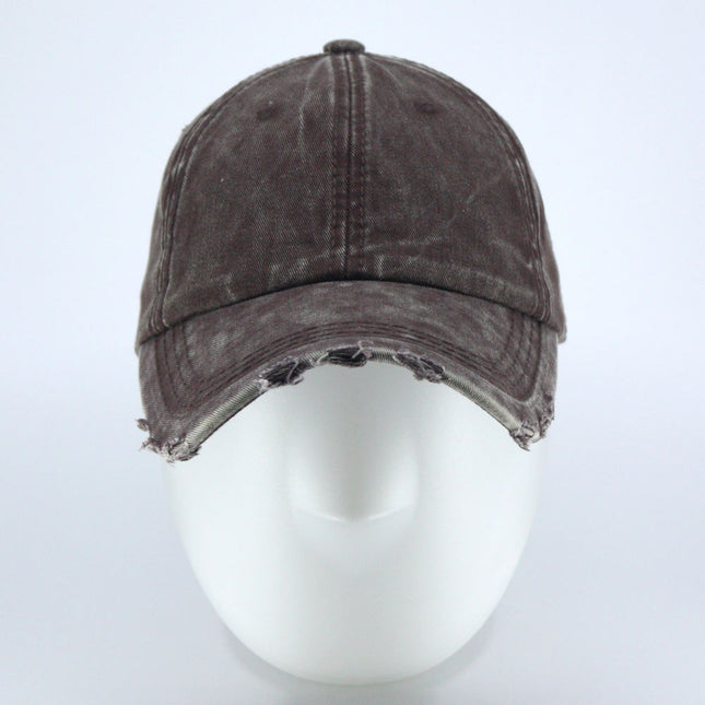 Dirty Washed Cotton Twill Distressed Visor Unstructured Adjustable Baseball Cap
