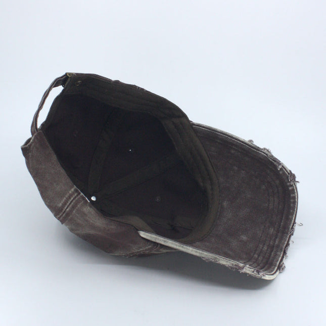 Dirty Washed Cotton Twill Distressed Visor Unstructured Adjustable Baseball Cap