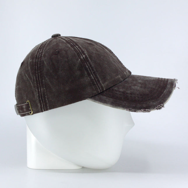 Dirty Washed Cotton Twill Distressed Visor Unstructured Adjustable Baseball Cap