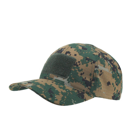 Rip Stop Woodland Camouflage Tactical Loop Patch Operator Military Structured Cotton Baseball Cap