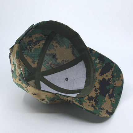 Rip Stop Woodland Camouflage Tactical Loop Patch Operator Military Structured Cotton Baseball Cap