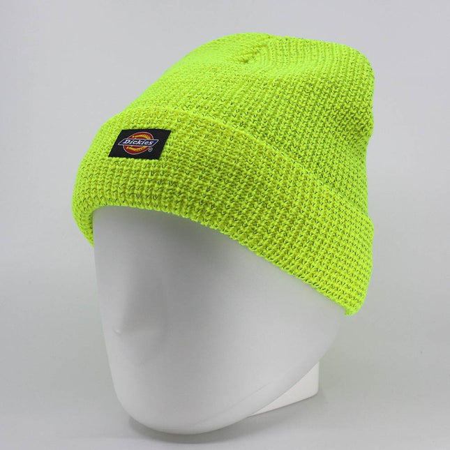 Dickies Hi Visibility Orange Yellow Reflective Yarn Cuff Beanie
