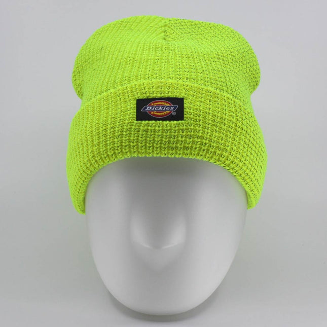 Dickies Hi Visibility Orange Yellow Reflective Yarn Cuff Beanie