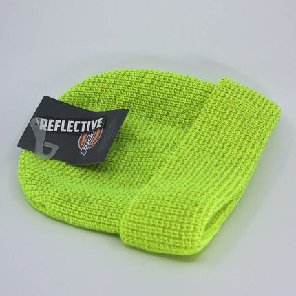 Dickies Hi Visibility Orange Yellow Reflective Yarn Cuff Beanie
