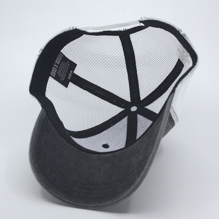 Guns N' Roses Unisex Mesh Back Adjustable Baseball Cap Vintage Logo Charcoal Gray & White